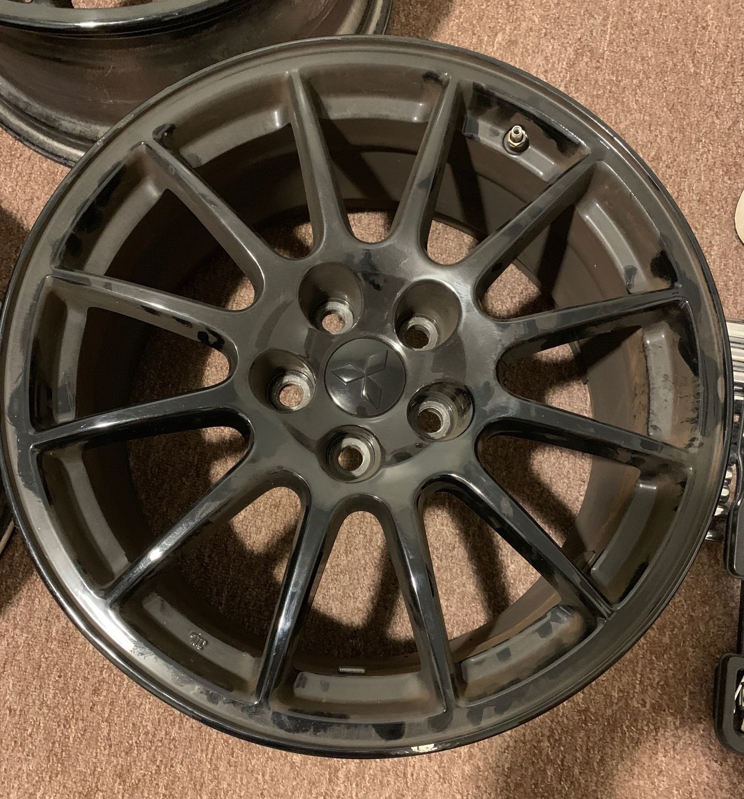 Wheels and Tires/Axles - Black Evo X OEM Wheels and 20mm spacers... - Used - 2008 to 2015 Mitsubishi Lancer Evolution - Lindenhurst, NY 11757, United States