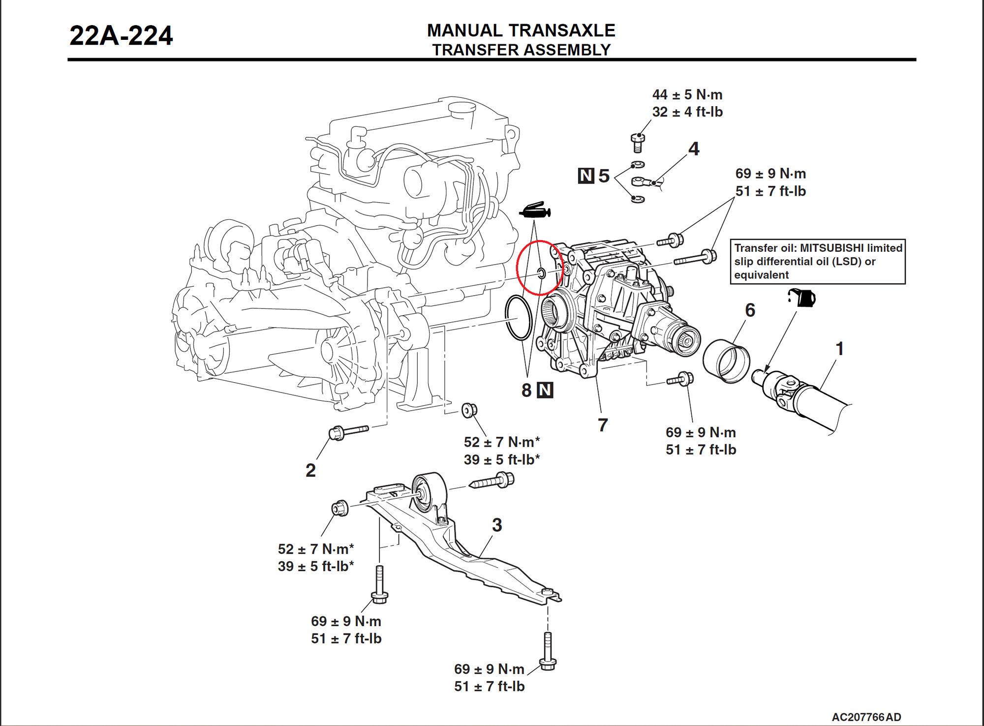 Transfer transmission oil mixed with gear oil, leaking through