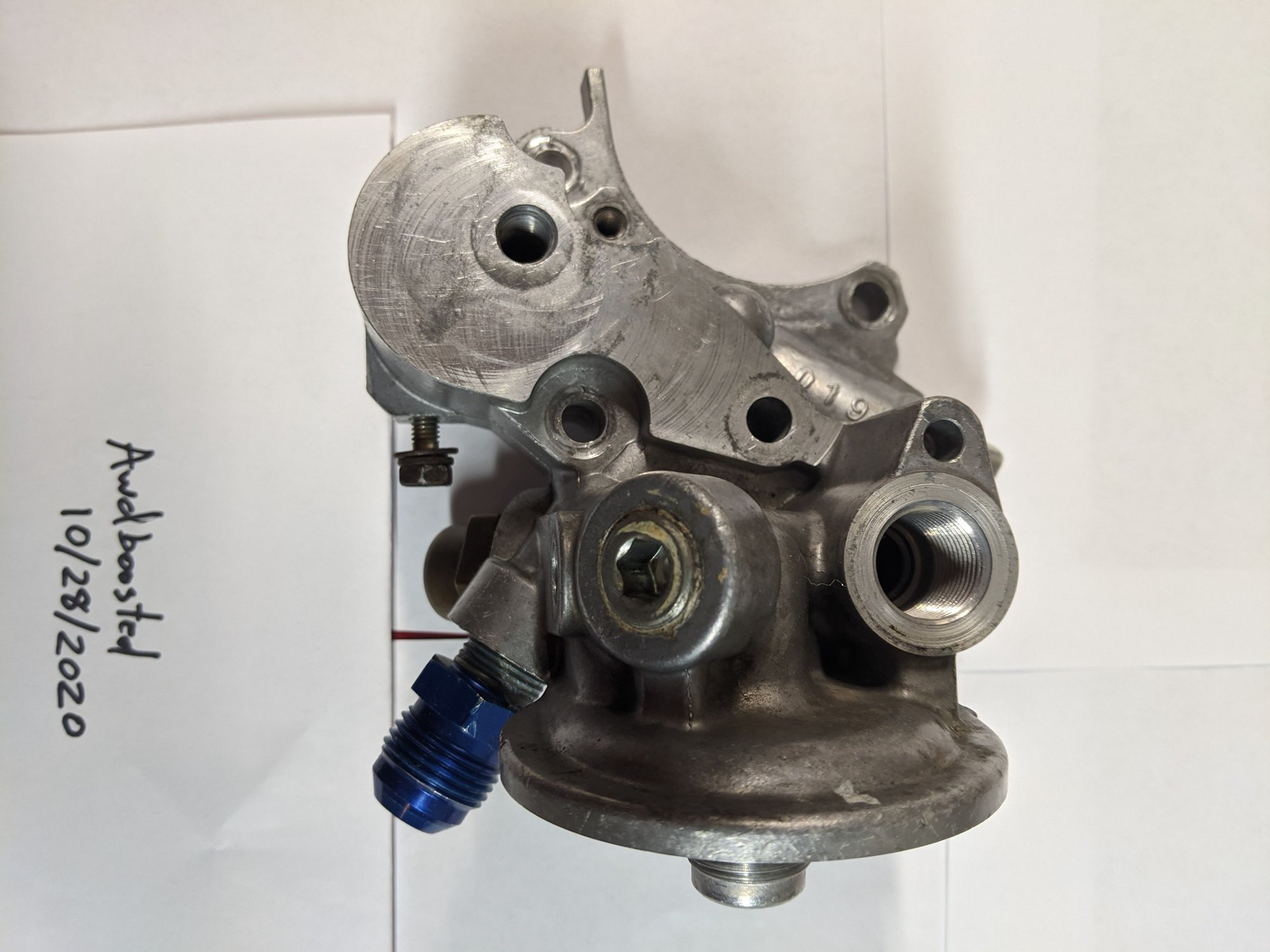 Engine - Internals - FS : Evo oil filter housing with AN fitting for accusump - Used - Round Lakw, IL 60073, United States