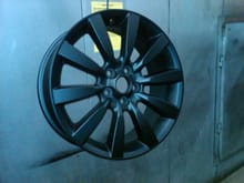 Powder coated stock ralliart wheels