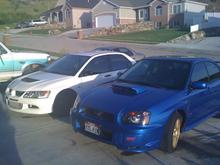 My evo and buddies sti