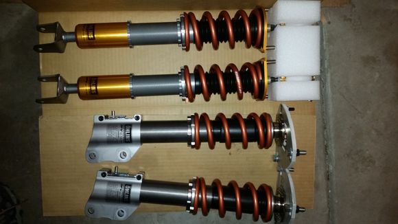 Ohlins DVF with 12k 14k Swift springs, Ciro caster plates.