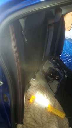 Poor quality pics ughh but I started to mount the evo 9 se rear seats... Going with aftermarket fronts...