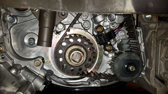 Perfect camshaft and crank timing + tension.