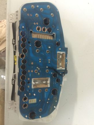 This shows the repair to the back of the gauge cluster