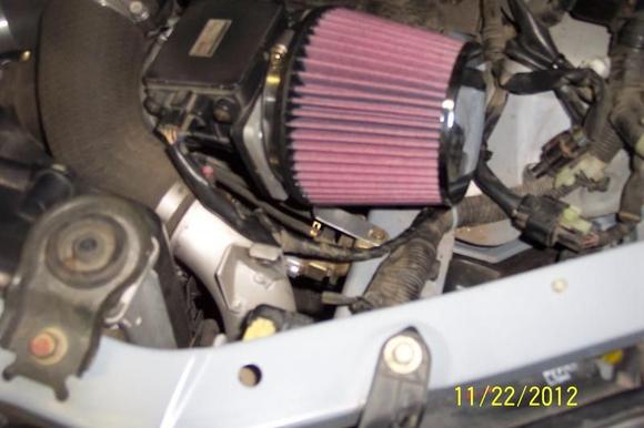 Turbo XS Intake w/ my fabricated bracket.