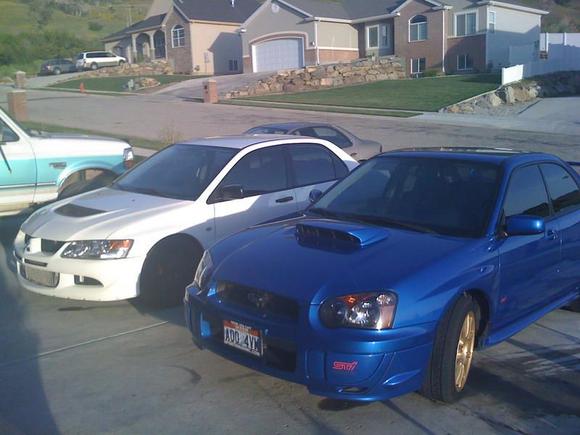 My evo and buddies sti