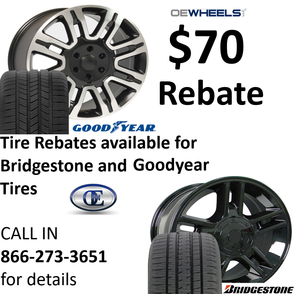 70 Tire Rebates available for Bridgestone and Goodyear Tires. Ford