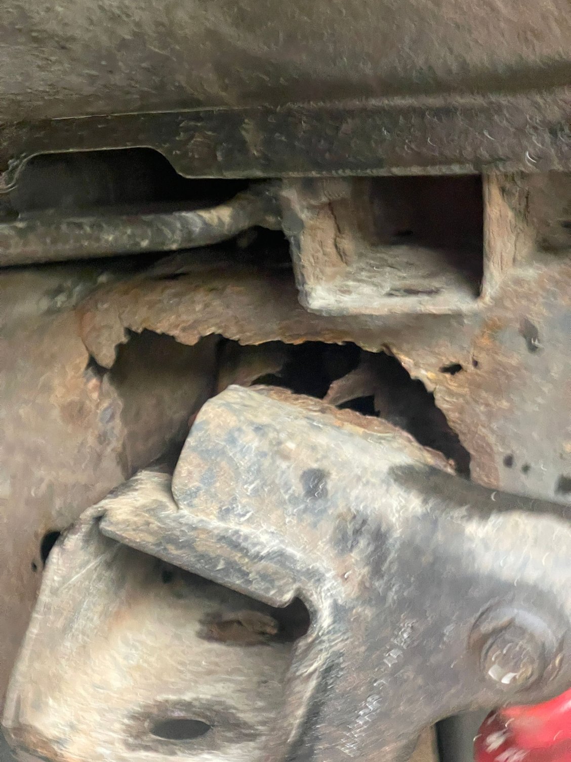 Rear frame rusted through around spring and shock mounts. - Ford F150 ...