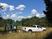 Setting up the Redneck Blind in the Field
