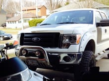 Bull bar installed and grille dipped