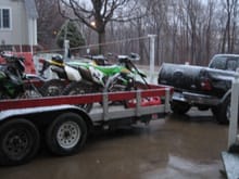 Bikes n Truck all loaded to go up north to the U.P
