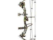 my compound bow, a RedHead Kryptik.
80% let-off and 315fps arrow speed.