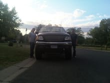 P Foss and Jacob next to my truck