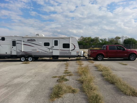 Its pretty level, I need to get air bags and a hitch adjustment. (Jayco 32BHDS)