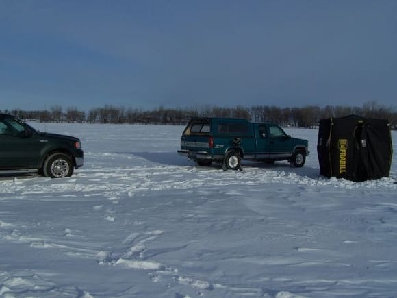 Ice fishing.  My buddy's Z71.  He got stuck in a snow drift on the way out.  My truck went through the drift. Heh Heh...