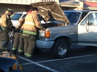 When the truck caught fire the Sunday before Christmas. Wiring on alternator caused it