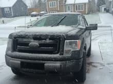 My baby getting snowed on over the weekend