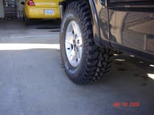 These wheels and tires will be going on the white truck
