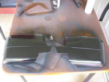 Painted chrome mirror covers black