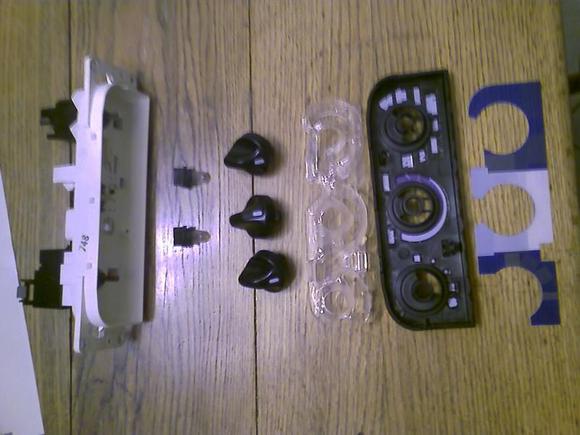 A/C controls taken apart