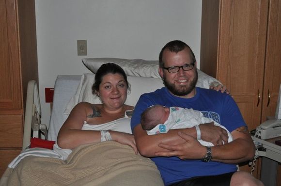 My (big) little sweet pea!  Born August 18.  9 lbs 14 oz.  21.5" long.