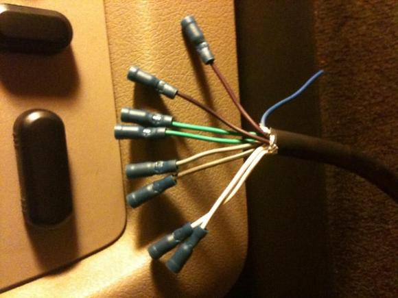 Nine conductor speed wire with crimp on connectors to be spliced into the Metra Harness