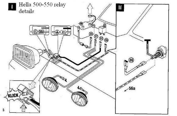 Hella 500-550 install relay details