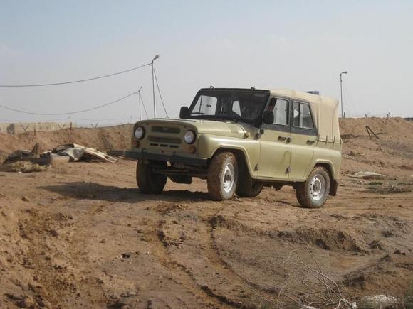 Other Work Trucks 09
Having a little 4x4 Joy Ride in 'Ivan the Wass', a Russian built Iraqi Army Jeep.  'Ivan' is a Vet.  He even has a bullet hole in his hood.  Not a bad little rig.  Fun to drive.