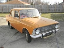 One in the USA: 1973 Moskvitch 412

This 1973 Soviet IZh / Moskvitch 412 is said to have only 36k original miles and is described as being the only one registered in the USA. The seller adds that he imported it from Russia two years ago, and that it is almost entirely original and in running condition. While most of its appeal may come from the novelty factor, it must also gain points for being perhaps the ubiquitous background Communist car seen in a hundred Cold War movies.