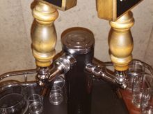 Dual tap kegerator with a crap ton of 5 gallon beer kegs to drink