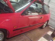 Installed the thin door trim and door skirt.