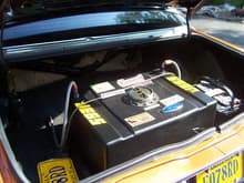 Trunk mounted fuel cell and battery