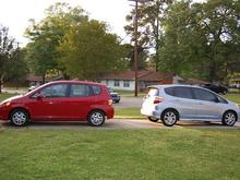 His (red) and hers (Tidewater blue)