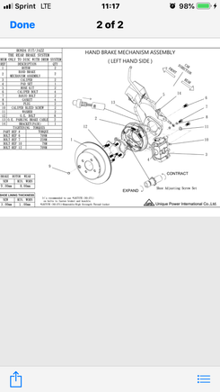 This the info that I have for the rear kit