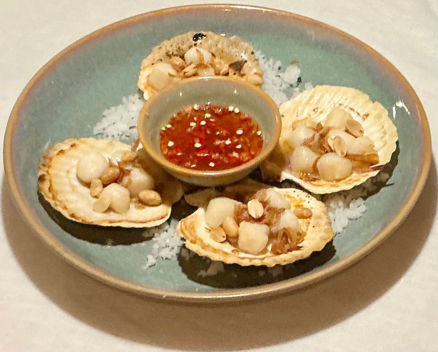 Steamed local scallops 