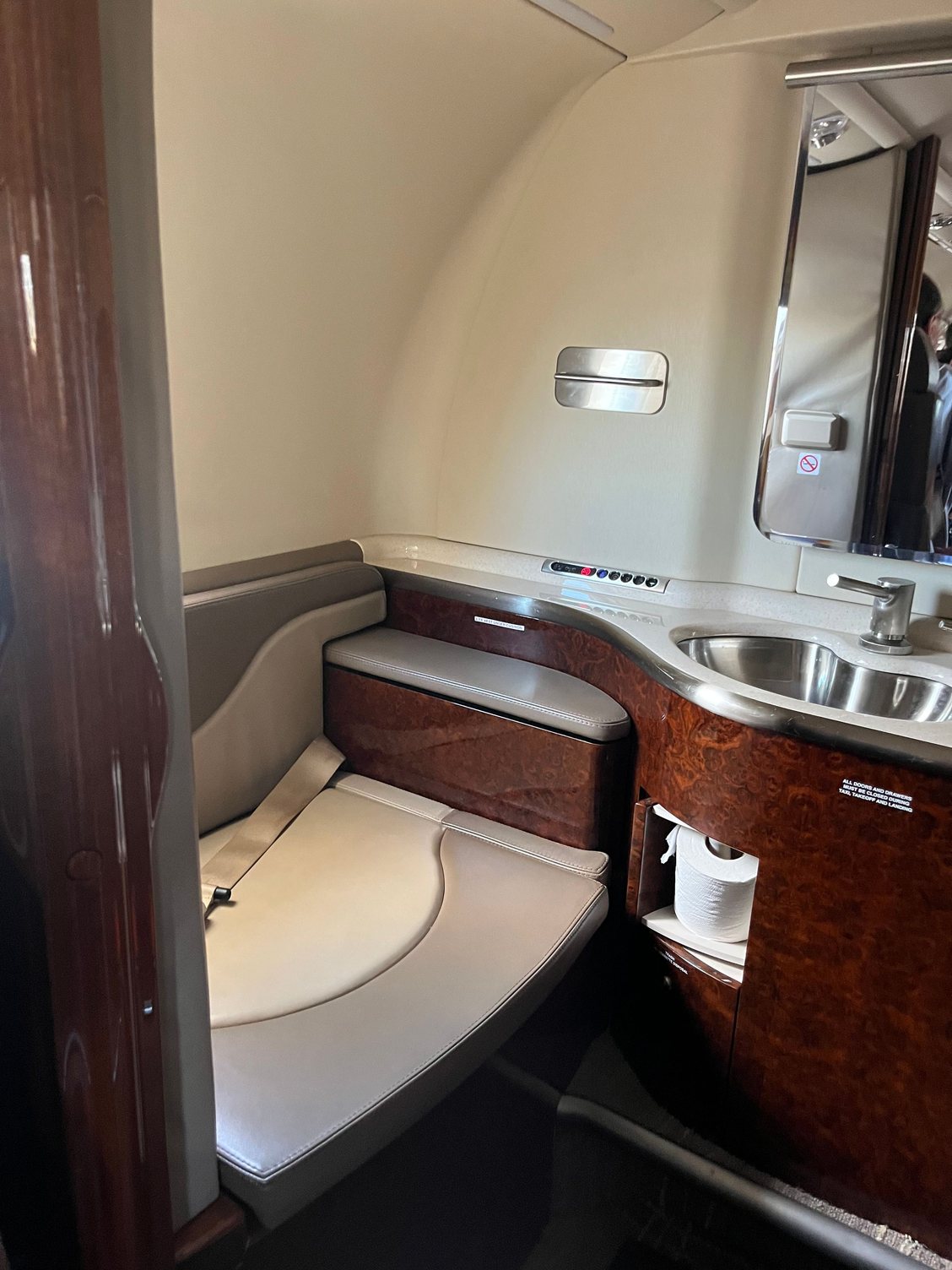 Yes it does have a bathroom, and bless your heart no one used it