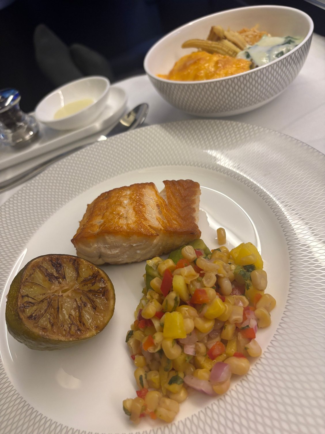 Salmon itself well cooked, the rest left a lot to be desired