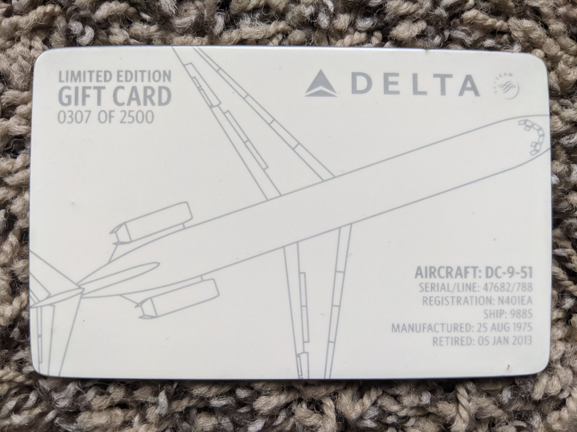Delta's DC-9 Gift Card - FlyerTalk Forums