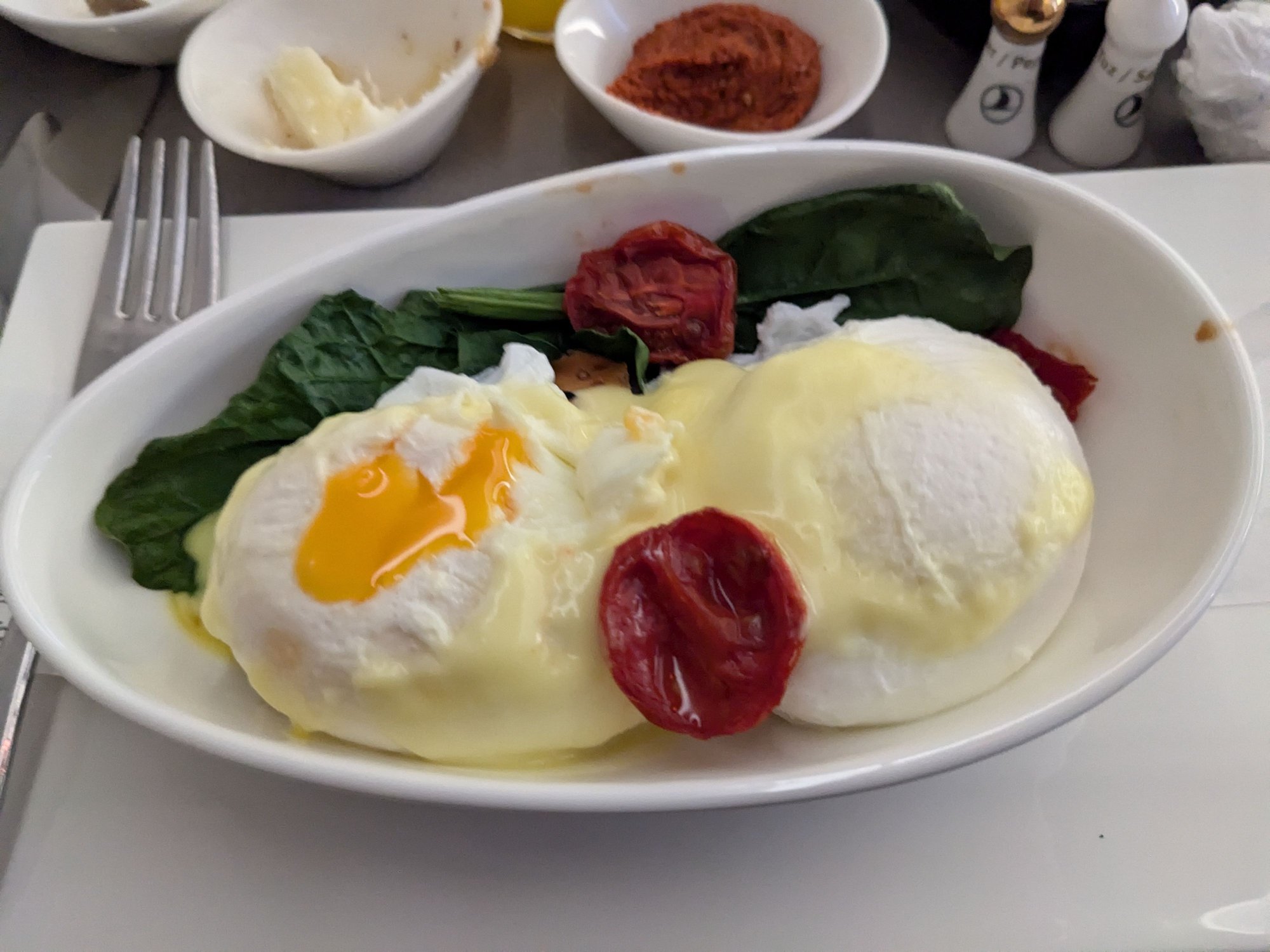 First time having runny egg on a flight