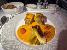 Braised beef short ribs - nicely cooked and plenty of beef - paired with the Pauillac (of course!)