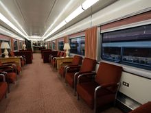 Inside a more recent lounge car