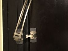 I can push this hook up and it can stay like that for a few seconds before it falls down.