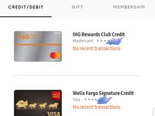 Cards added to Samsung Pay wallet