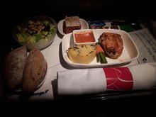 Czech airlines 737-900 Business class dinner