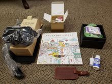Y, fancy soapMy secret Santa knocked it out of the park! The above three pictures are my gifts. I got a personalized luggage tag, Belgian truffles (12), airline wings, a travel snorkel, antifog spray, fancy soap, and a travel coloring book (thanks, wife!).  Samosa, a fellow lawyer, knew I was going to Cozumel to snorkel and did a great job! So glad to get this early, and thanks so much, Samosa and wife (and the truffles are delicious!) 😋👍