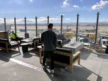End of Concourse looking at the Rockies.