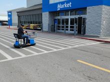 Trip to WalMart was an adventure.   Always be careful - you never know who might be in the crosswalk.