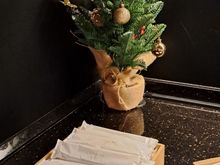 small decoration behind the refreshing towels ( i do like how they are in Conrad osaka wrappers) in the Executive lounge