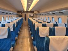Inside the shinkansen. Similar to the shinkansen trains on the tokaido line down to Osaka & Tokyo etc